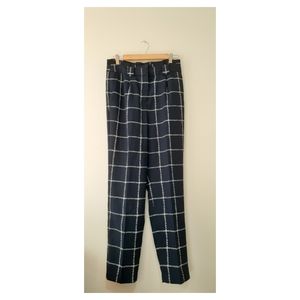 Express Paperbag Waist Grid Print Pants